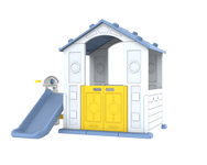 Domek Ogrodowy 3w1 dla dzieci Niebieski Dach + Zjeżdżalnia + Koszykówka