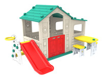 Duży Dom Z Przedsionkiem 4w1 Zielony Dach