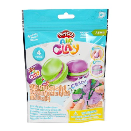 PLAY-DOH Air Clay Cupcake Donut Macaroon, zabawka kreatywna (NIEBIESKA)