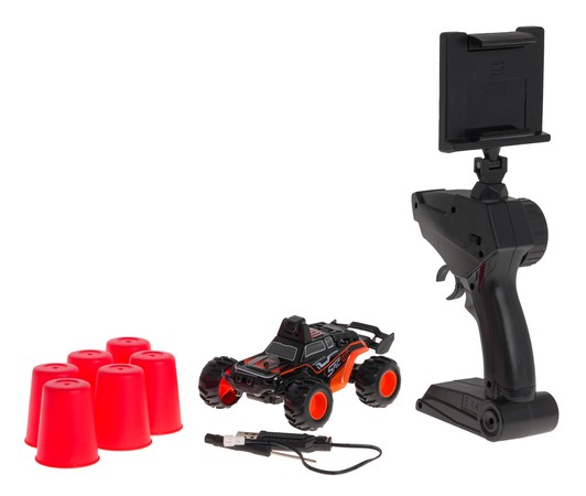 Zdalnie sterowane Autko terenowe SHINE z Kamerą Wi-Fi dla dzieci 6+ Pilot 2,4 GHz + Chwytak na telefon + 6 Kubków + Światła