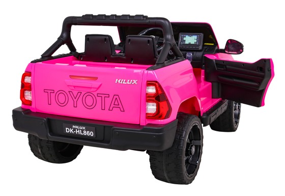 Toyota Hilux na akumulator dla dzieci Różowy + Napęd 4x4 + Pilot + 2 bagażniki + Radio MP3 + LED