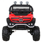 Mercedes Benz Unimog dla dzieci Terenowy Czerwony + Napęd 4x4 + Pilot + Bagażnik + Wolny Start + MP3 LED