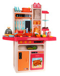 Stylowa różowa Kuchnia dla dzieci 3+ Kran z wodą + Interaktywny palnik z parą + Panel audio 65 el.