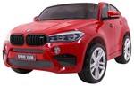BMW X6M XXL dla 2 dzieci Lakier Czerwony + Pilot + Ekoskóra + Pasy + Wolny Start + MP3 + LED