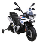 Motor BMW F850 GS na akumulator dla dzieci Biały + Kółka pomocnicze + Audio LED + Wolny Start + EVA