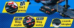 6-metrowy Tor wyścigowy dla dzieci 3-8 lat + Świetlne pętle 360 + 2 autka + Licznik okrążeń