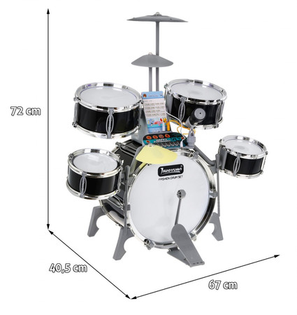 Zestaw muzyczny Perkusja + Keyboard + Mikrofon dla dzieci 3+ Podświetlane bębny