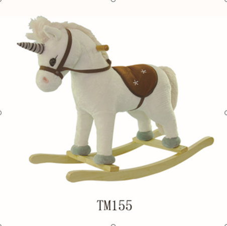 Bujany Konik Jednorożec na Biegunach dla dzieci 24m+ Biały + Dźwięki + Drewniana rączka + Wygodne siedzisko + Drewniane płozy