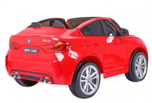 BMW X6M XXL dla 2 dzieci Czerwony + Pilot + Ekoskóra + Pasy + Wolny Start + MP3 USB + LED
