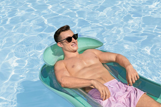 Dmuchany Materac do pływania Niebieski BESTWAY 160x84cm + Siateczkowe Dno