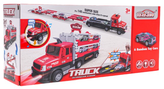 Ciężarówka z Wyrzutnia 2w1 + Akcesoria Czerwony