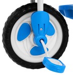 3-kołowy Rowerek dla dzieci Słonik Niebieski + Dźwięki + Daszek + Barierka + Podnóżek + Rączka + Płozy + Schowek